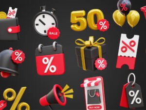 Black Friday 3D Icon Illustrations