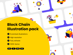 Blockchain 2D Illustrations Pack