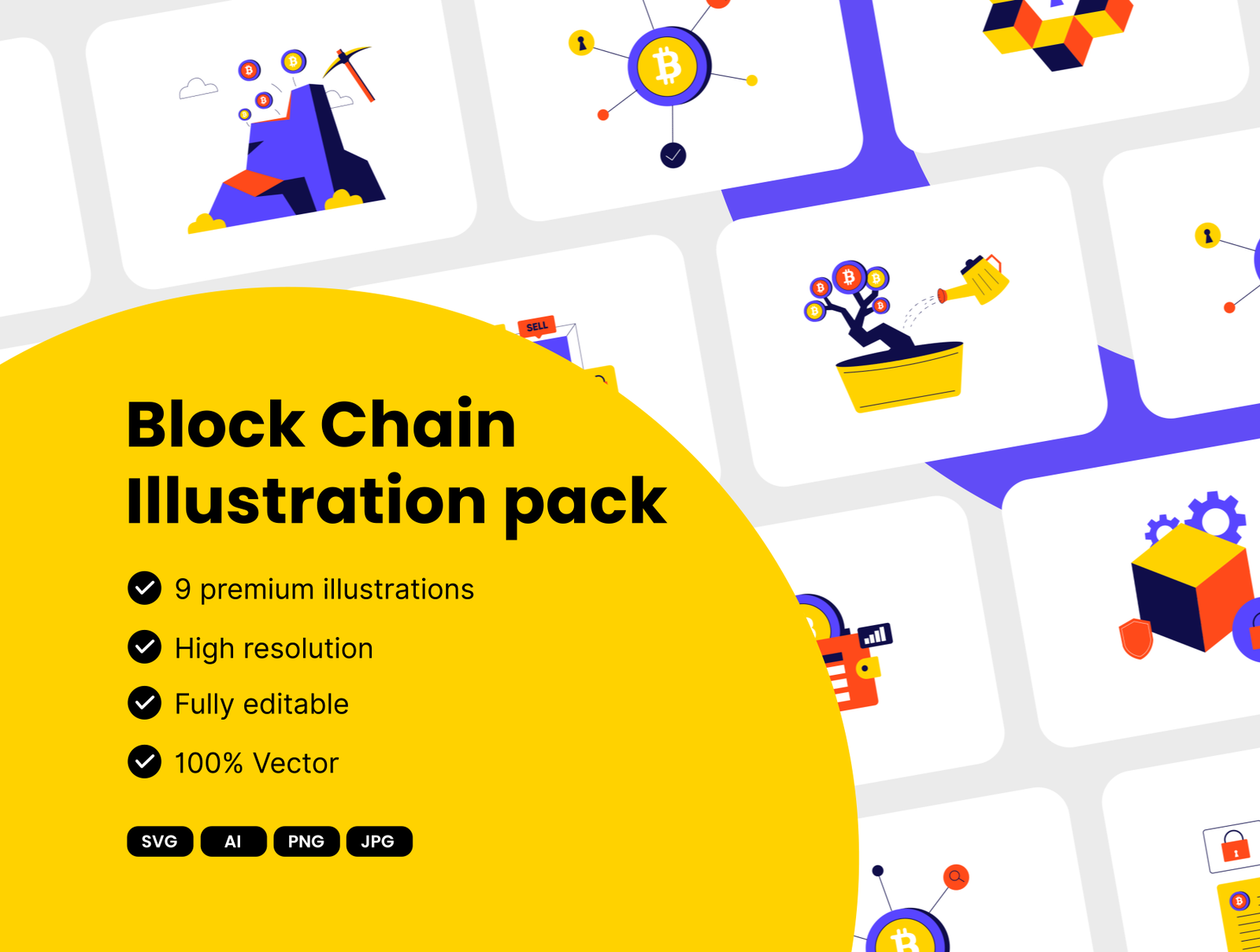 Blockchain 2D Illustrations Pack