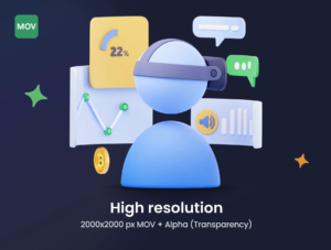 Blockchain 3D Animation Icon Set