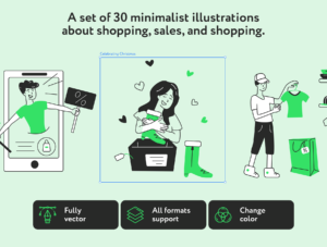 Blubly Shopping Illustrations