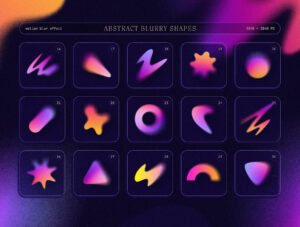 Blurry gradient shapes collection