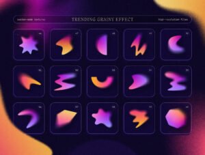 Blurry gradient shapes collection