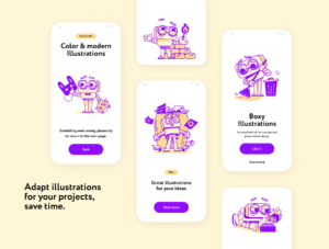 Boxy Robos Assistant Illustrations