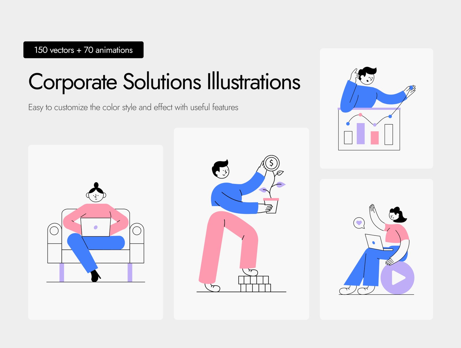 Bundle of Corporate Solutions Illustrations