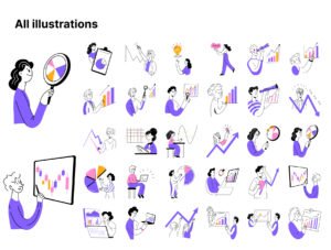 Business Data Illustration Set