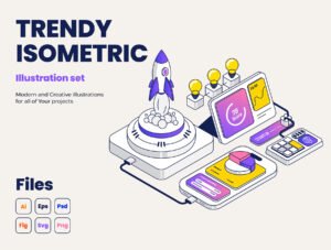 Business Isometric Illustration set