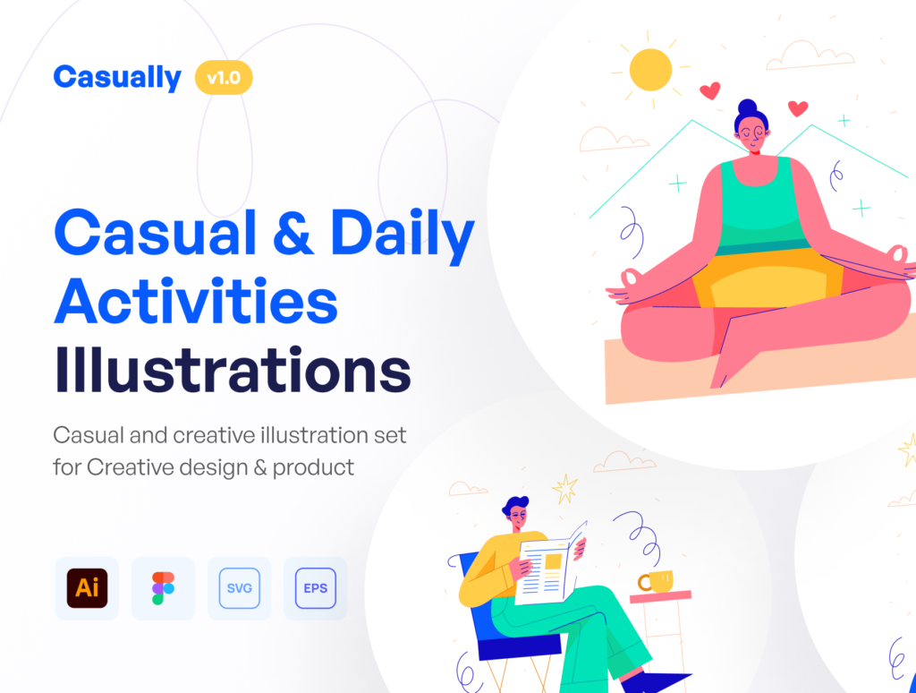 Casually - Casual & Daily Activities Illustration Set