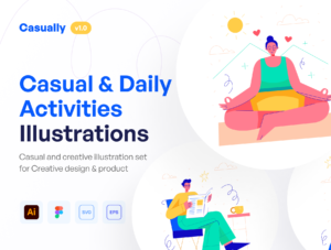 Casually - Casual & Daily Activities Illustration Set