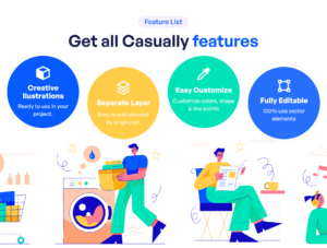 Casually - Casual & Daily Activities Illustration Set