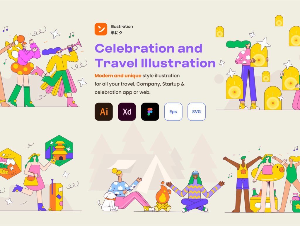 Celebration And Travel Illustration