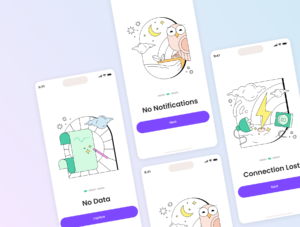 Celestial States – Magical Empty State UI Illustrations