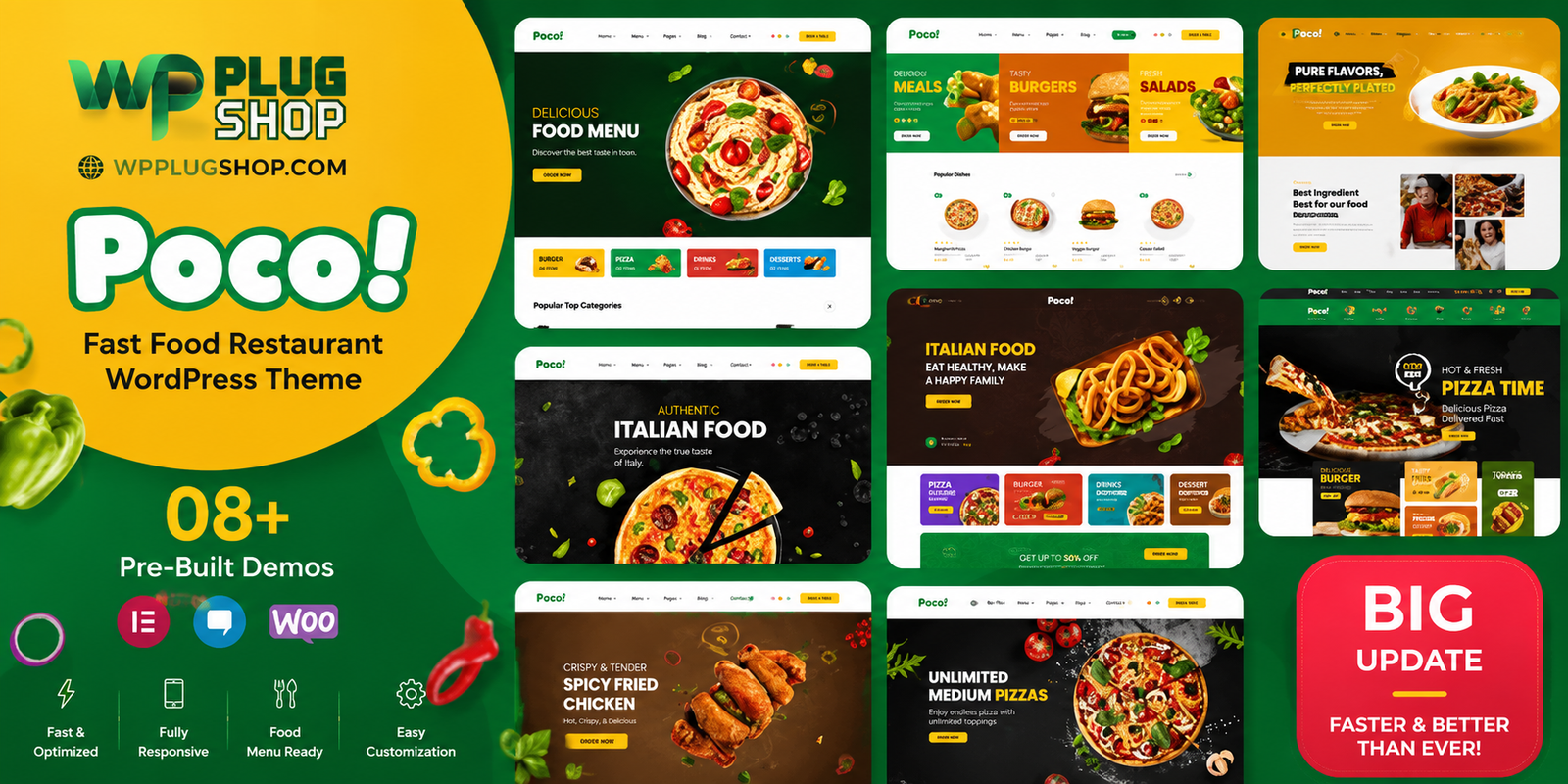 Poco – Fast Food Restaurant WordPress Theme with Online Ordering System