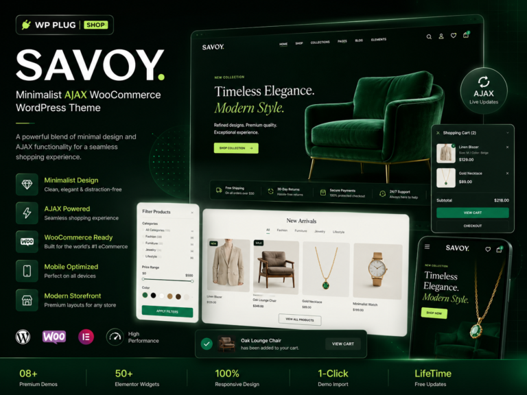 Savoy Minimalist AJAX WooCommerce WordPress Theme Why this title works