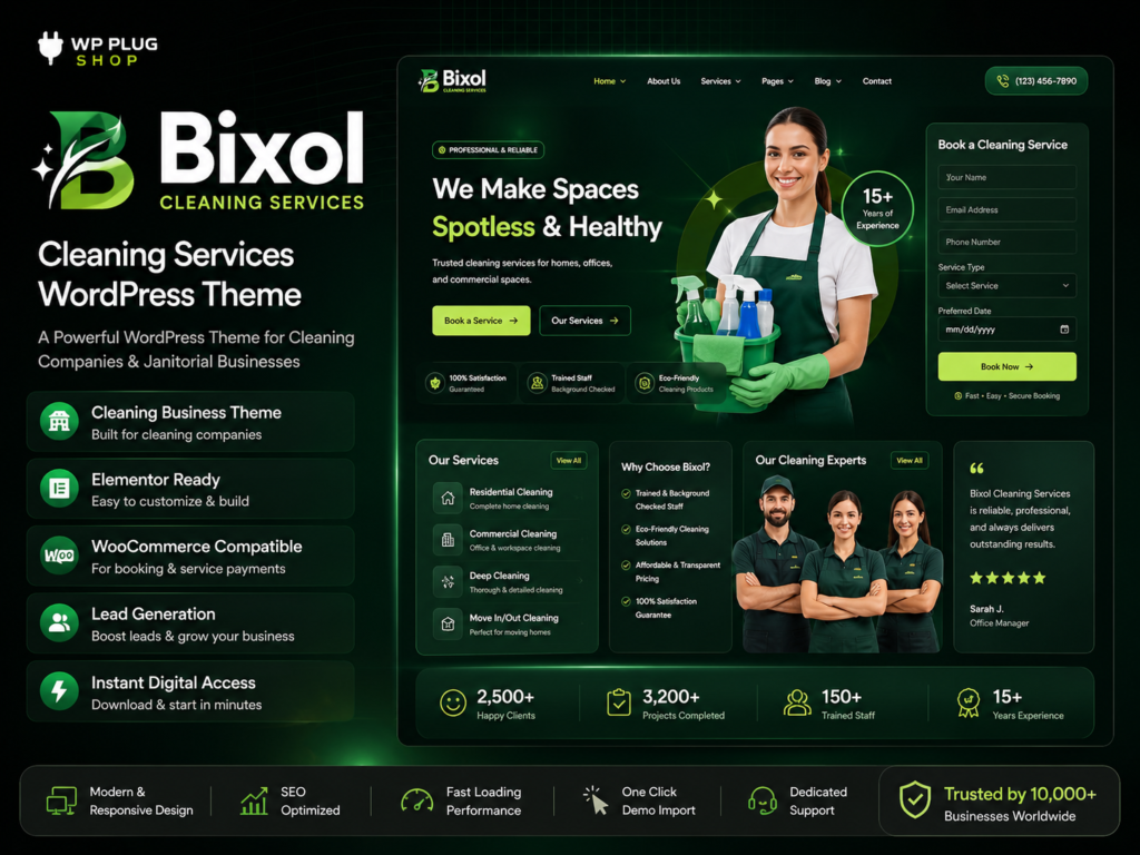 Bixol Cleaning Services WordPress Theme