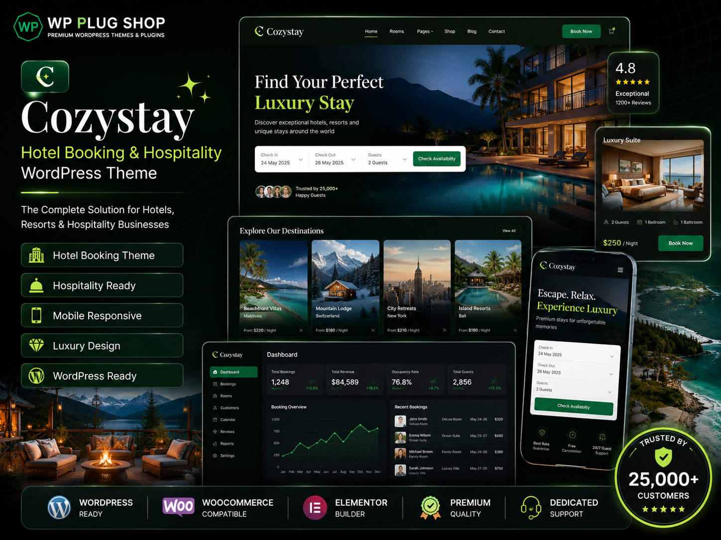 Cozystay Hotel Booking & Hospitality WordPress Theme