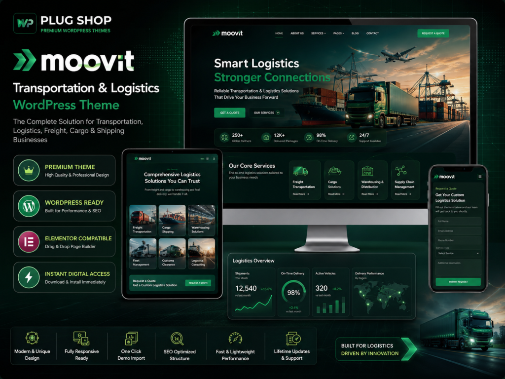 Moovit – Transportation & Logistics WordPress Theme