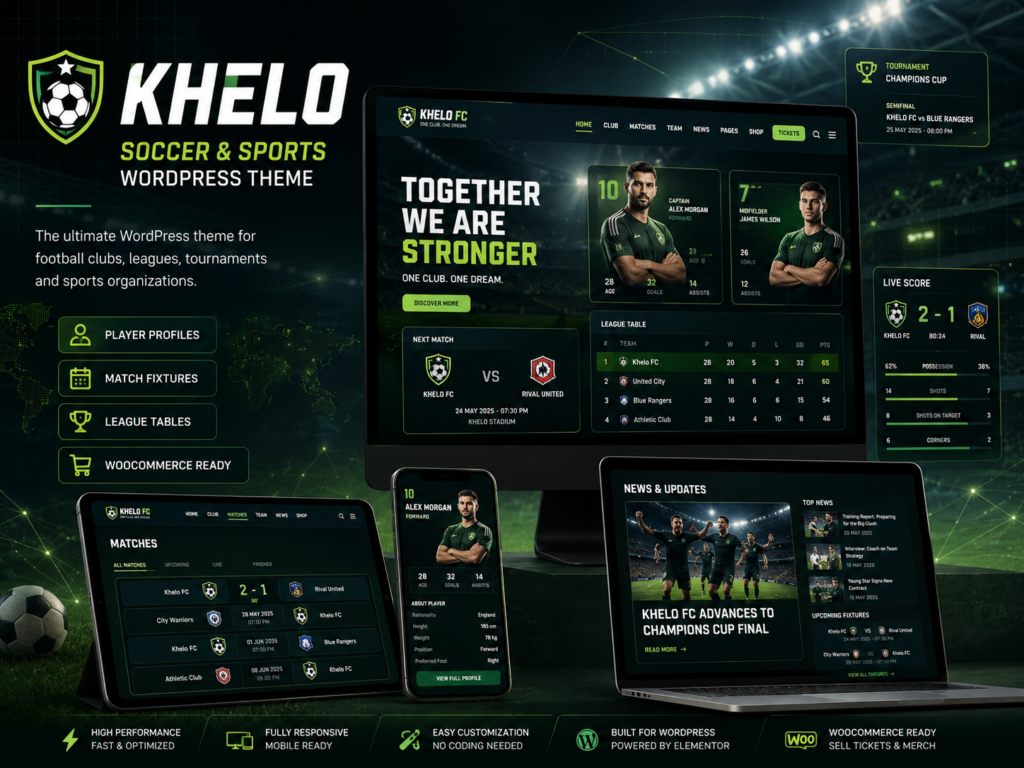 Khelo – Soccer & Sports WordPress Theme