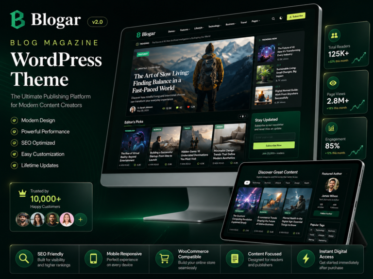 Blogar – Blog Magazine WordPress Theme