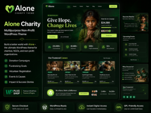 Alone Charity Multipurpose Non-Profit WordPress Theme – Fundraising & Donation Website Solution