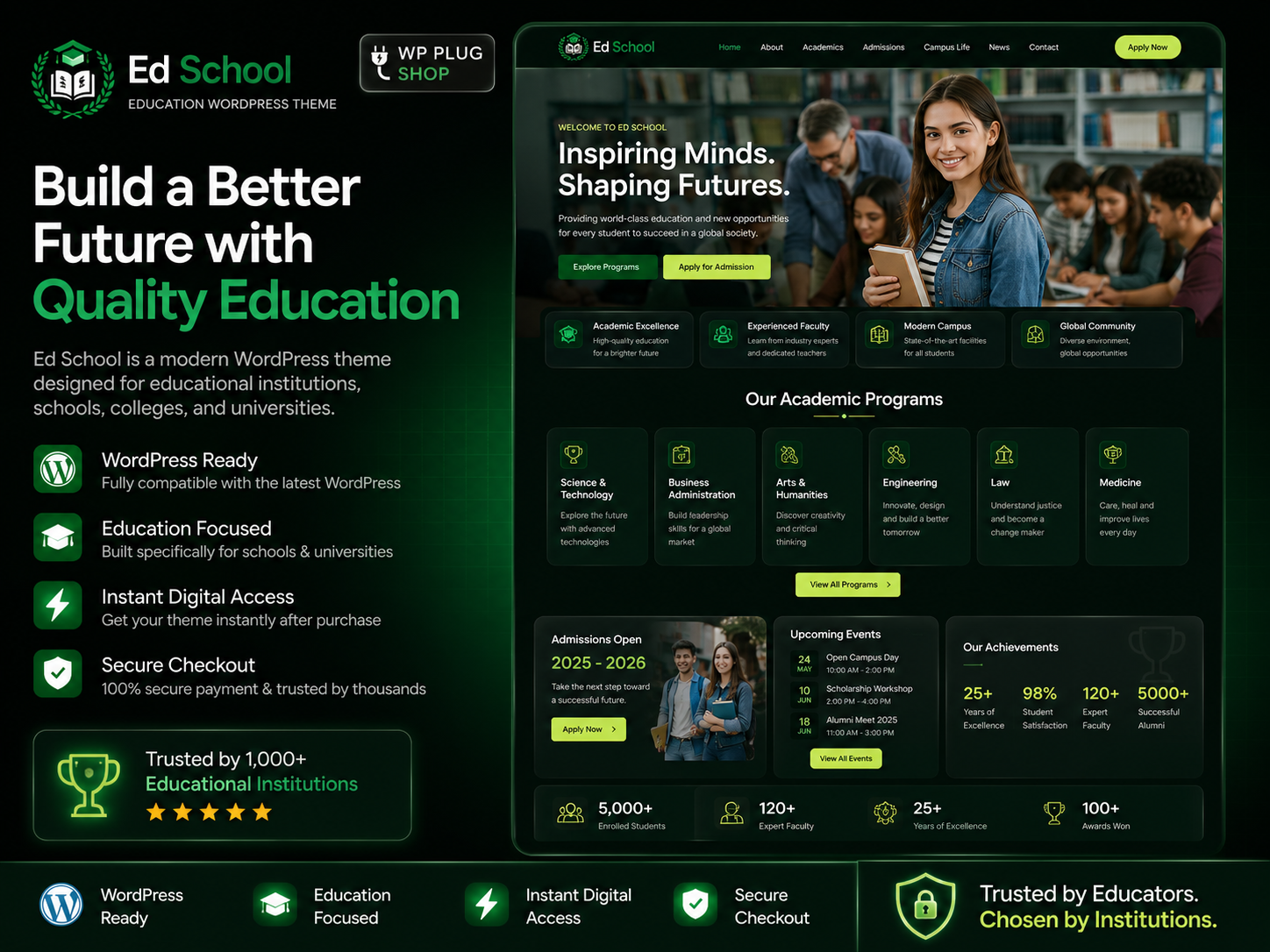 Ed School Education WordPress Theme – Professional School, Academy & Educational Institution Website Solution