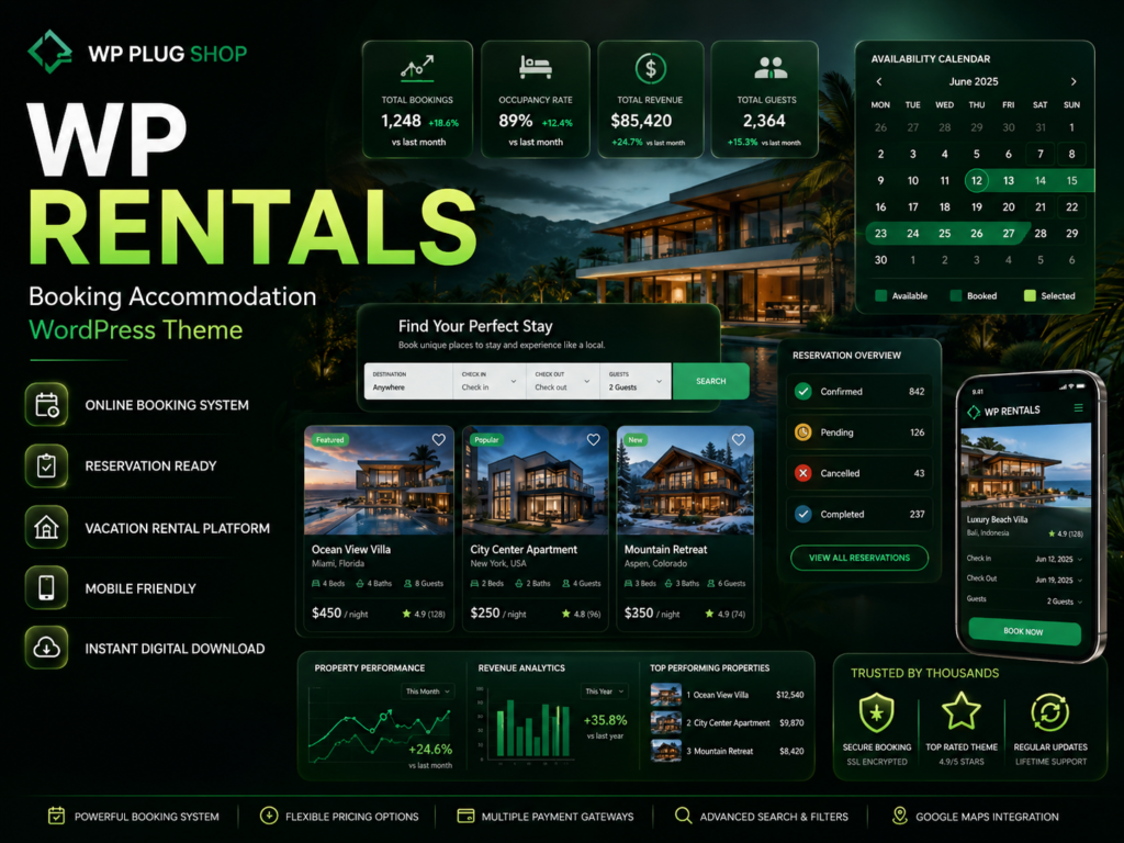 WP Rentals – Booking Accommodation WordPress Theme