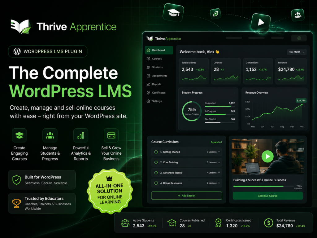 Thrive Apprentice – WordPress LMS & Online Course Builder Plugin