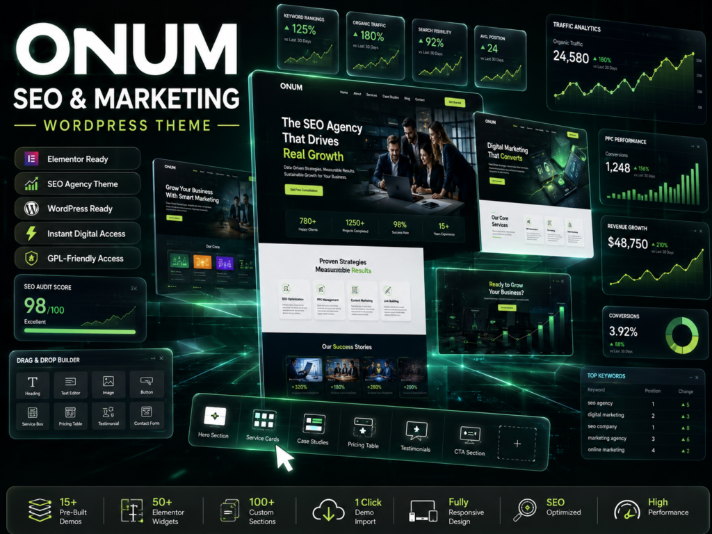 Onum – SEO & Marketing Elementor WordPress Theme