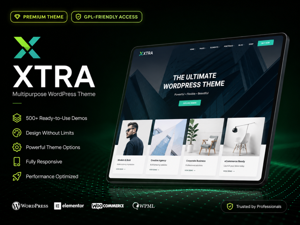 XTRA Multipurpose WordPress Theme with RTL Layout Support (Premium Digital Access)