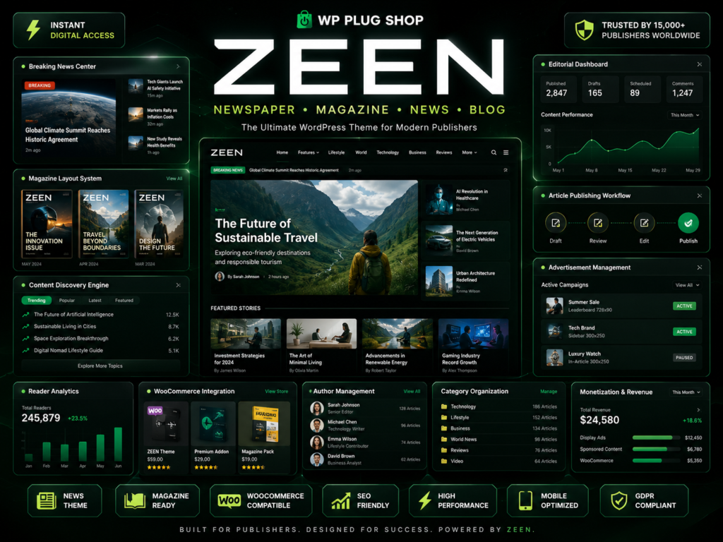Zeen – Newspaper Magazine News Blog WordPress Theme + WooCommerce