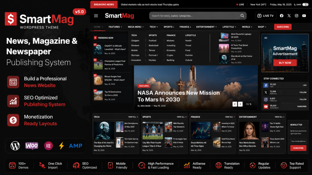 SmartMag WordPress Theme Newspaper Magazine & News Theme