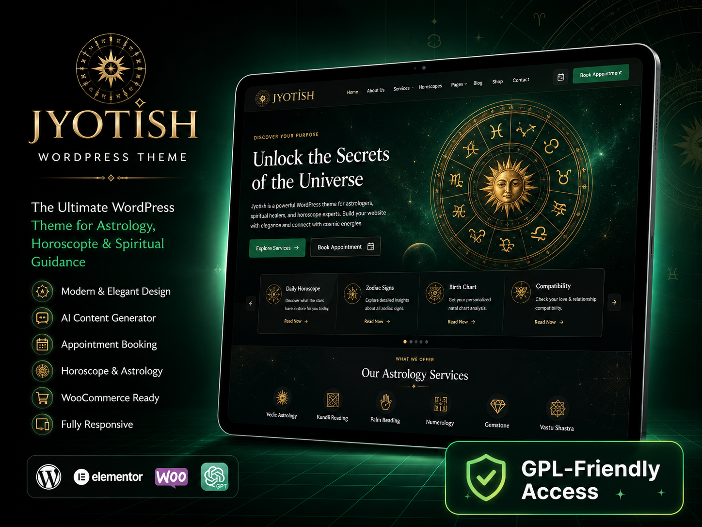 Jyotish | Horoscope and Astrology WordPress Theme with AI Content Generator