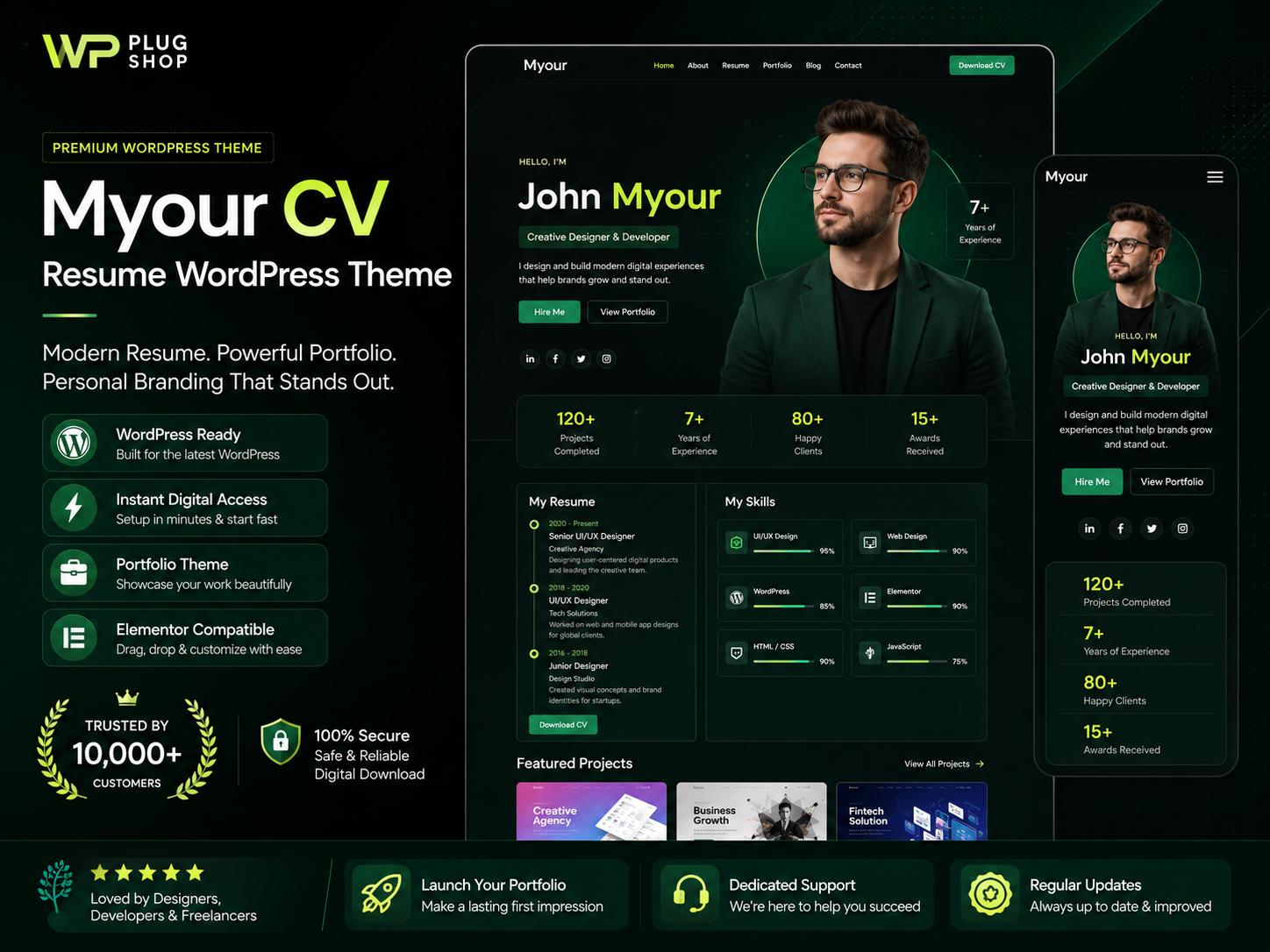 Myour CV Resume WordPress Theme – Personal Portfolio & Branding Solution