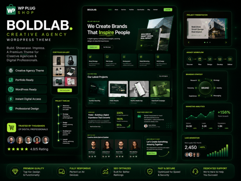 Boldlab Creative Agency WordPress Theme – Modern Portfolio & Business Showcase