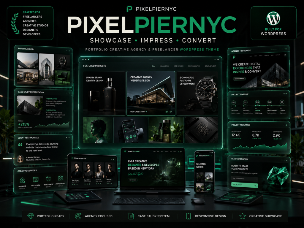Pixelpiernyc – Portfolio Creative Agency & Freelancer WordPress Theme
