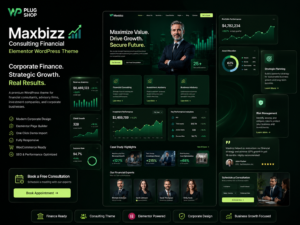 Maxbizz Consulting Financial Elementor WordPress Theme – Corporate Business & Finance Solution