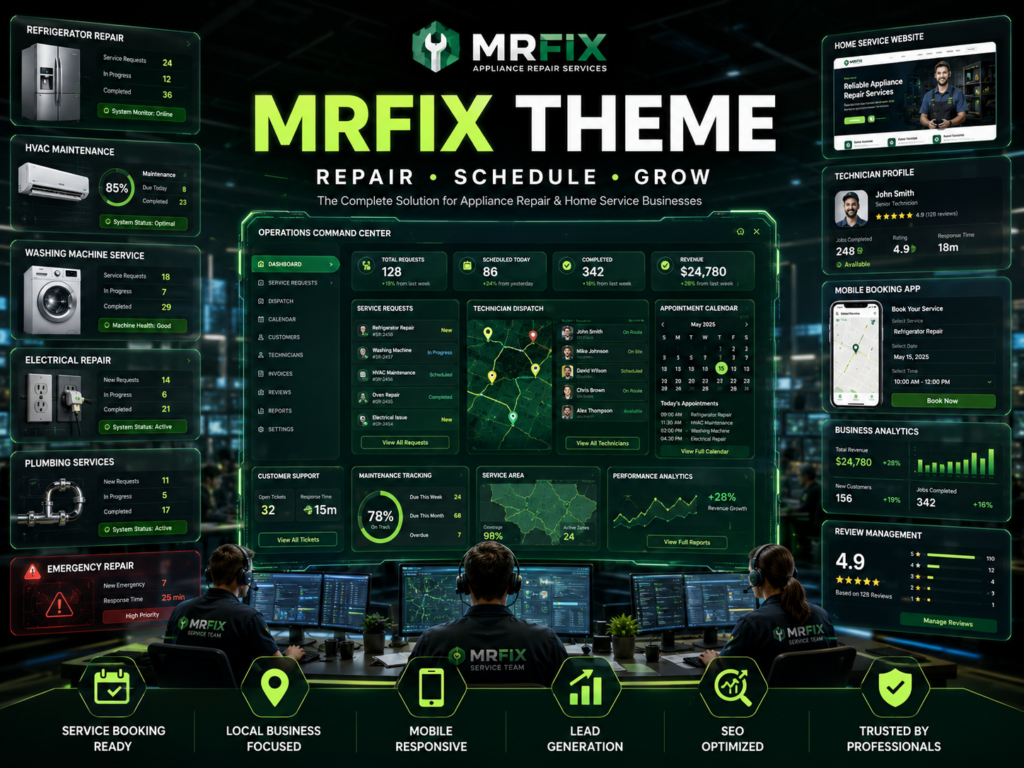 MrFix Theme – Appliances Repair Services WordPress Theme