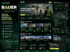 Bauer Construction WordPress Theme – Industrial & Contractor Business Website Solution