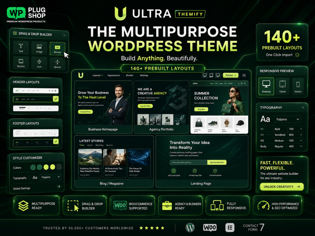 Ultra Themify WordPress Theme – Multipurpose Drag & Drop Website Builder