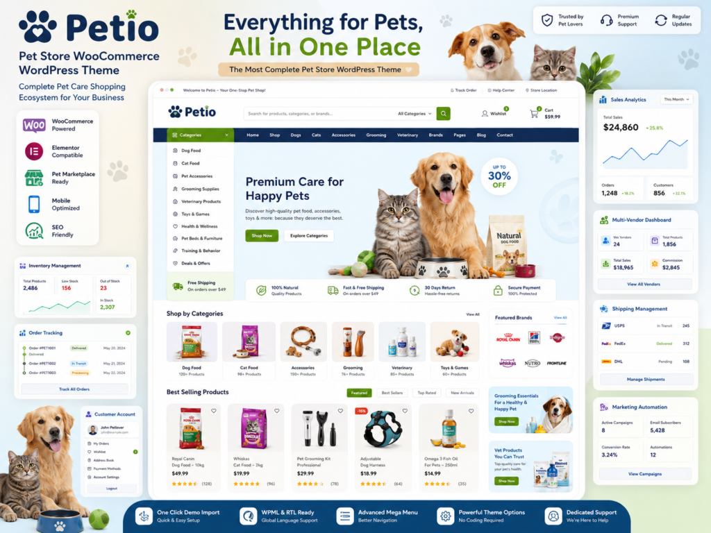 Petio Theme – Pet Store WooCommerce WordPress Theme