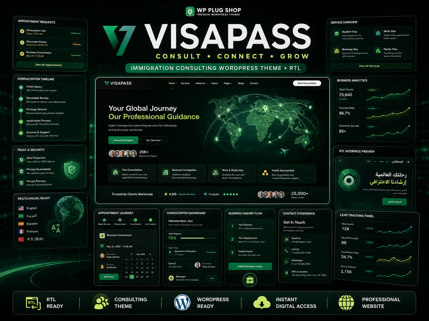 Visapass – Immigration Consulting WordPress Theme + RTL