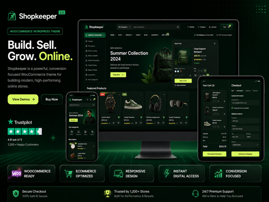 ⭐ Shopkeeper – WooCommerce eCommerce WordPress Theme for Online Stores