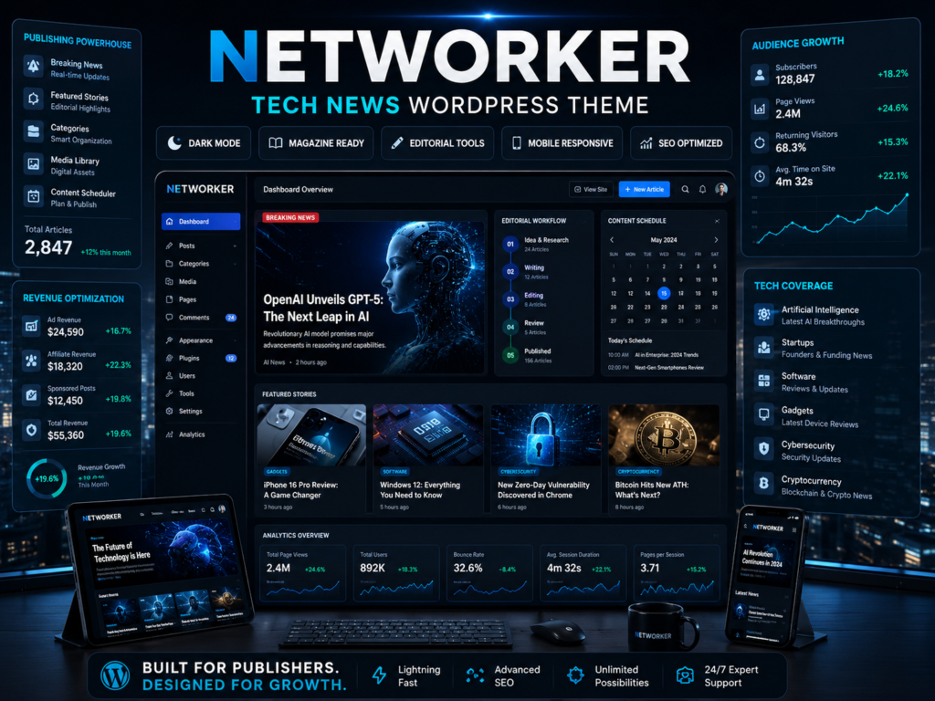 Networker Theme – Tech News WordPress Theme with Dark Mode