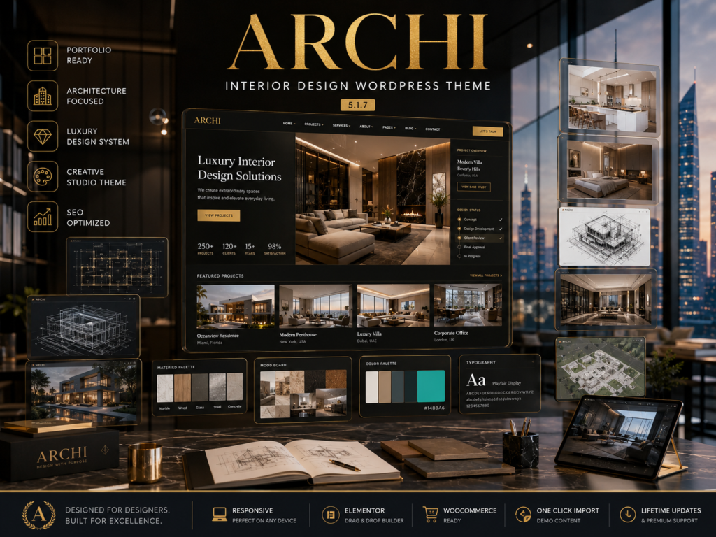 Archi Theme – Interior Design WordPress Theme 5.1.7