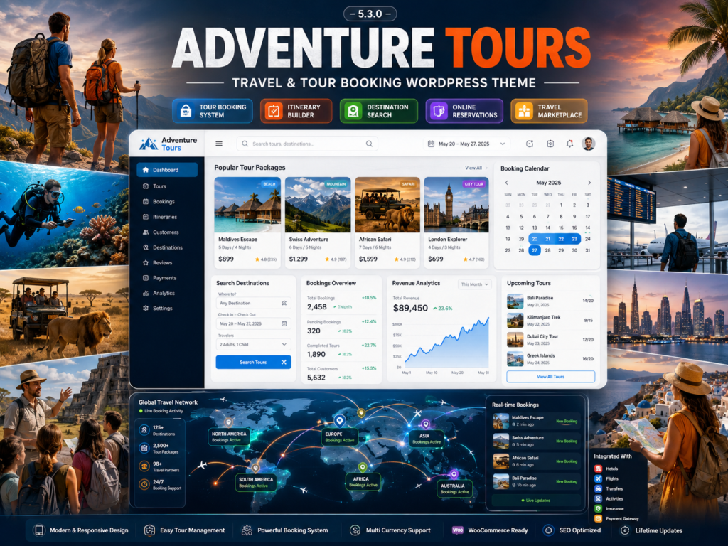 Adventure Tours – WordPress Tour/Travel Theme 5.3.0