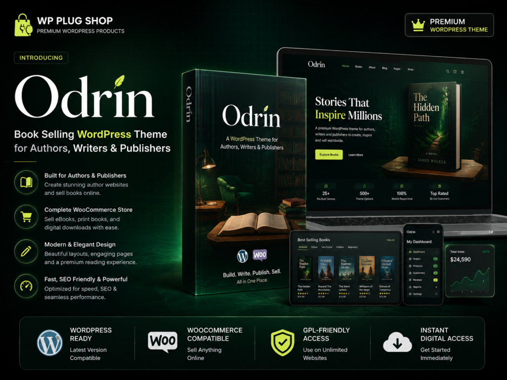 Odrin – Book Selling WordPress Theme for Authors, Writers & Publishers