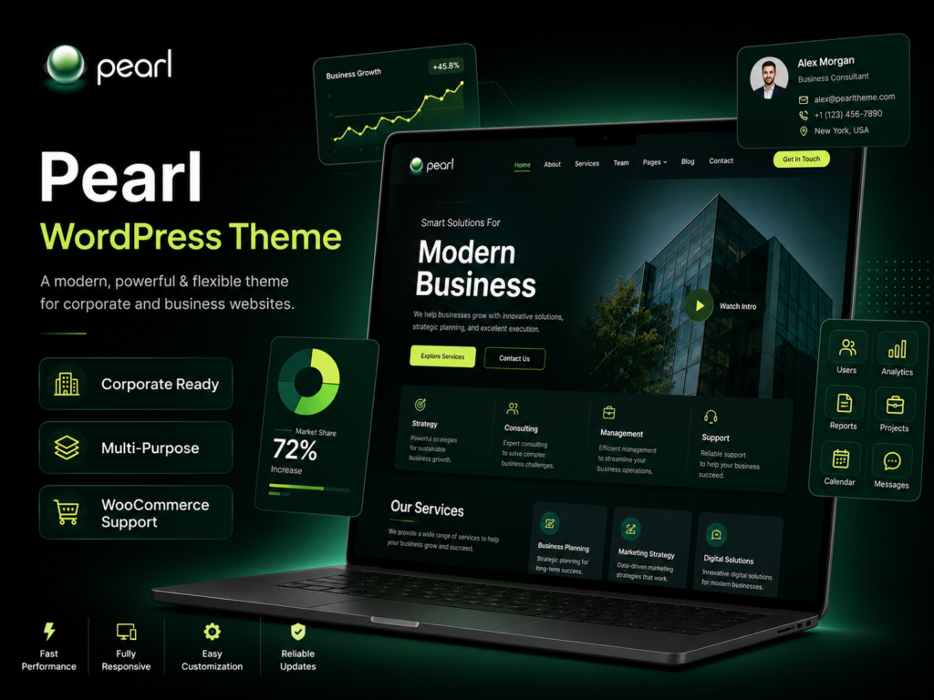Pearl WordPress Theme – Corporate Business & Multi-Purpose WordPress Theme