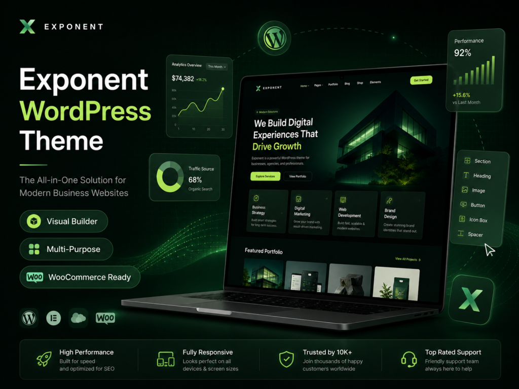 Exponent WordPress Theme – Modern Multi-Purpose Business & WooCommerce Theme