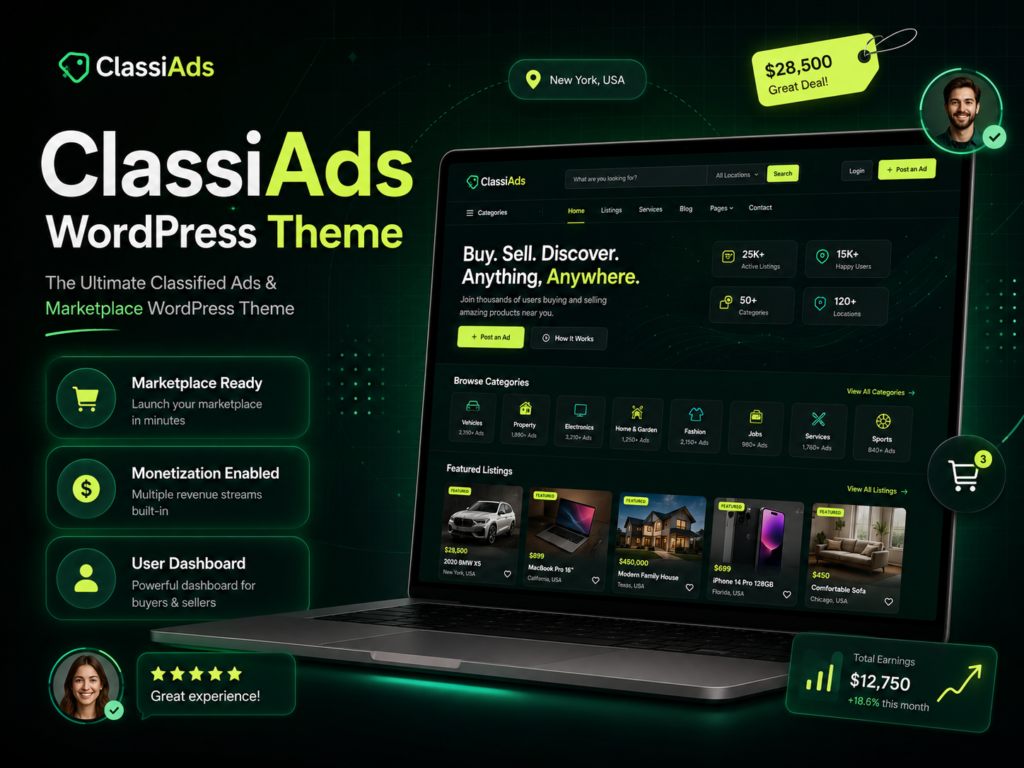 ClassiAds WordPress Theme – Classified Ads & Marketplace Theme