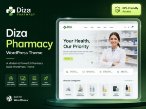 Diza Pharmacy WordPress Theme | Premium WooCommerce Medical Store Solution